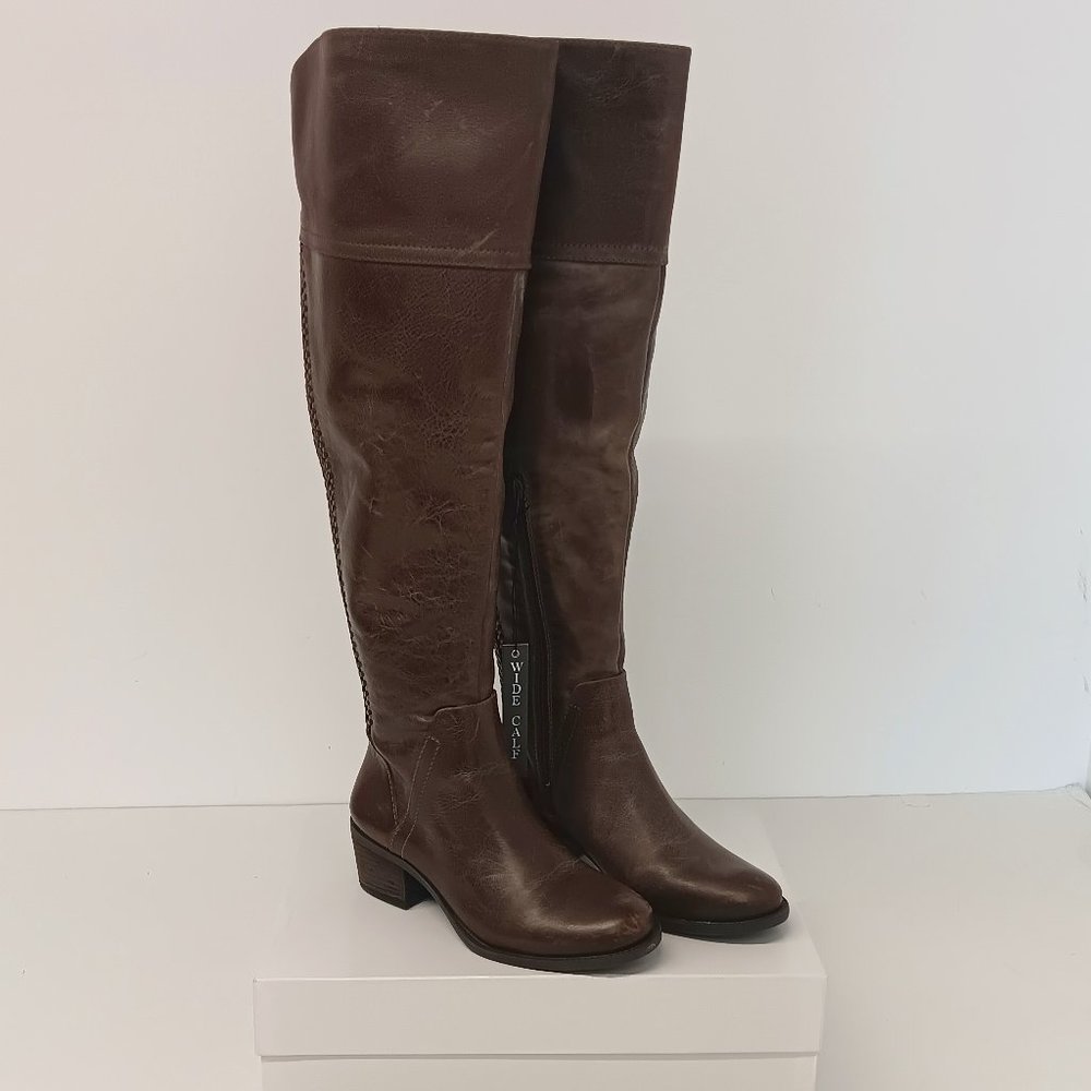 Vince Camuto Women's Distressed Leather Knee-Hi Boots - (US 5.5)